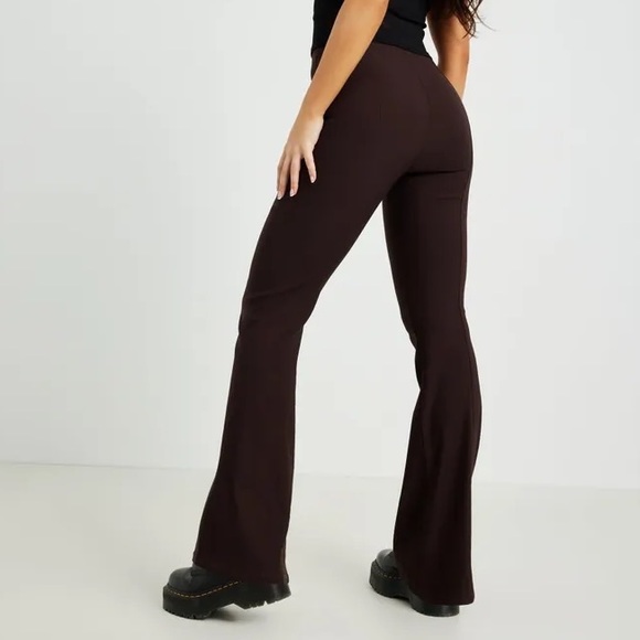 NWOT Garage Dark Brown High Waist Flared Stretch Piper Pants Large - Picture 3 of 8
